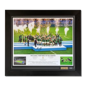 Framed Handré Pollard signed Rugby World Cup 2023 final photo